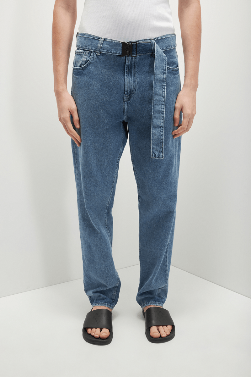 Jean Blue Straight Cinturon