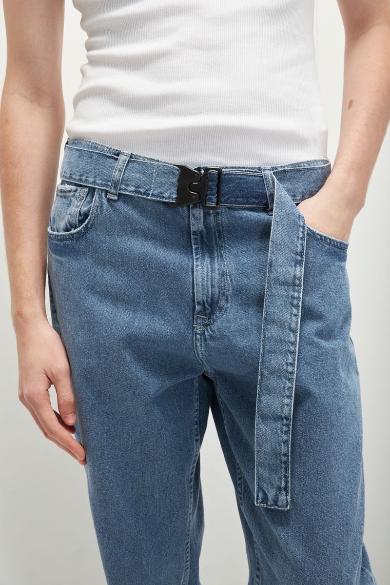 Jean Blue Straight Cinturon